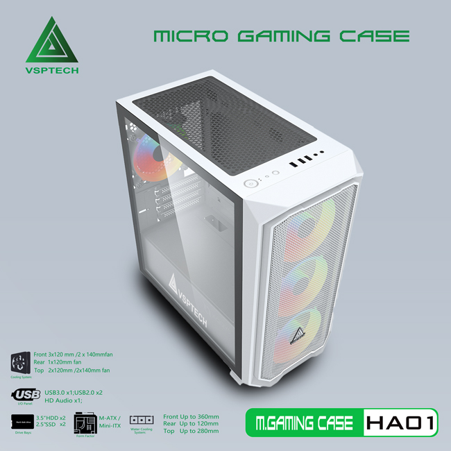 CASE VSPTECH GAMING HA01 (WHITE)